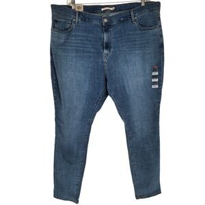 Levi's 721 High Rise Skinny Jeans 24W M Plus Size Blue Wash Stretch Denim NWT